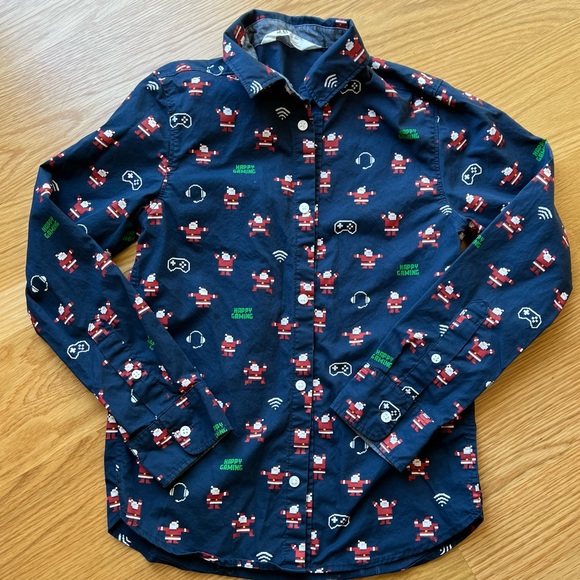 Gaming Holiday Button Down Shirt 🎅🏻🎮 - Picture 1 of 3